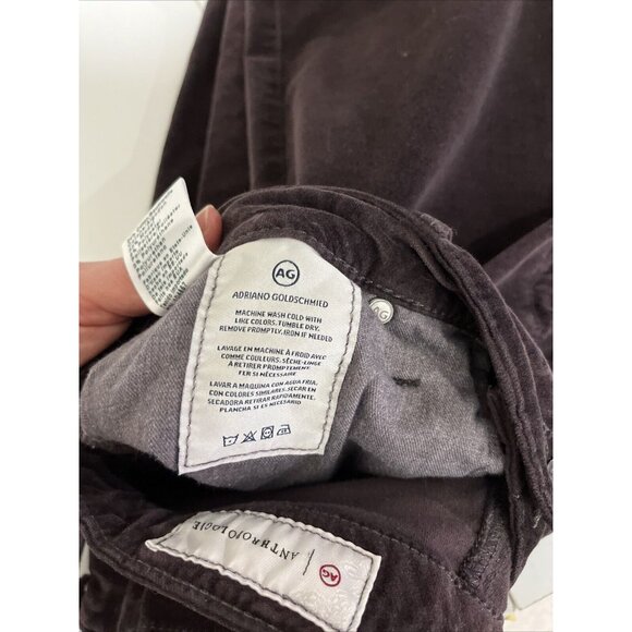 Anthropologie AG The High-Rise Stevie Ankle Brown Velvet Pants Womens Size 32 - Picture 14 of 14